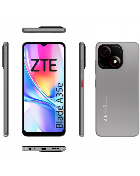 Smartphone ZTE Blade A35E 2GB/ 32GB/ 6.52'/ Gris Oscuro