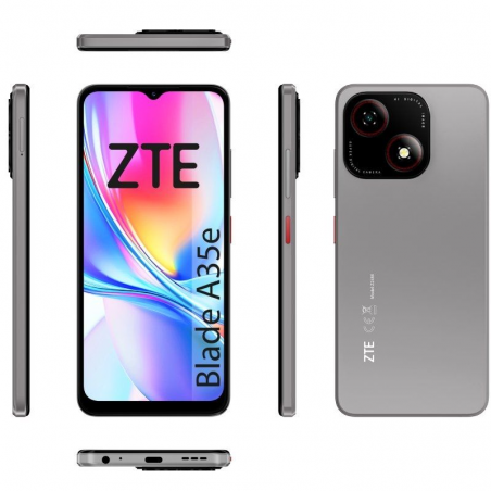 Smartphone ZTE Blade A35E 2GB/ 32GB/ 6.52'/ Gris Oscuro