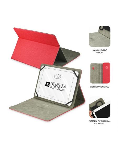 Funda Subblim Clever Stand para Tablets de 10.1'-11'/ Roja - Imagen 2