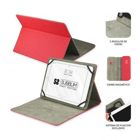 Funda Subblim Clever Stand para Tablets de 10.1'-11'/ Roja - Imagen 2