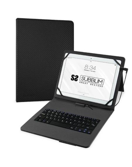 Funda con Teclado Subblim Keytab Pro USB para Tablets de 10.1'-11'/ Negra - Imagen 1