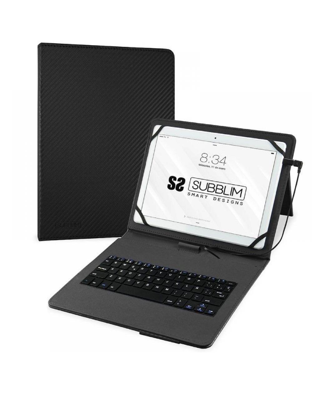 Funda con Teclado Subblim Keytab Pro USB para Tablets de 10.1'-11'/ Negra - Imagen 1