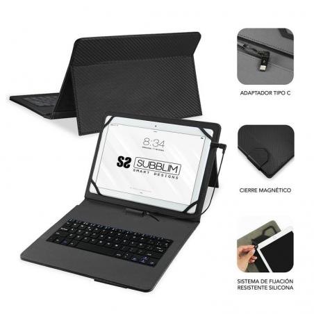 Funda con Teclado Subblim Keytab Pro USB para Tablets de 10.1'-11'/ Negra - Imagen 2