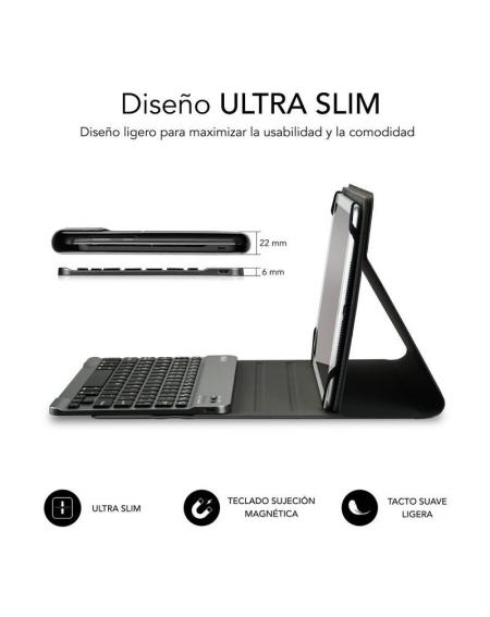 Funda con Teclado Subblim Keytab Pro Bluetooth para Tablets de 10.1'-10.8'/ Roja - Imagen 2