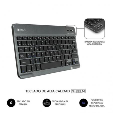 Funda con Teclado Subblim Keytab Pro Bluetooth para Tablets de 10.1'-10.8'/ Roja - Imagen 5