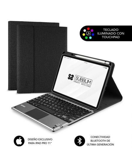 Funda con Teclado Subblim Keytab Pro Bluetooth Touchpad para Tablets Apple iPad Pro de 11' 2020/ Negra - Imagen 1
