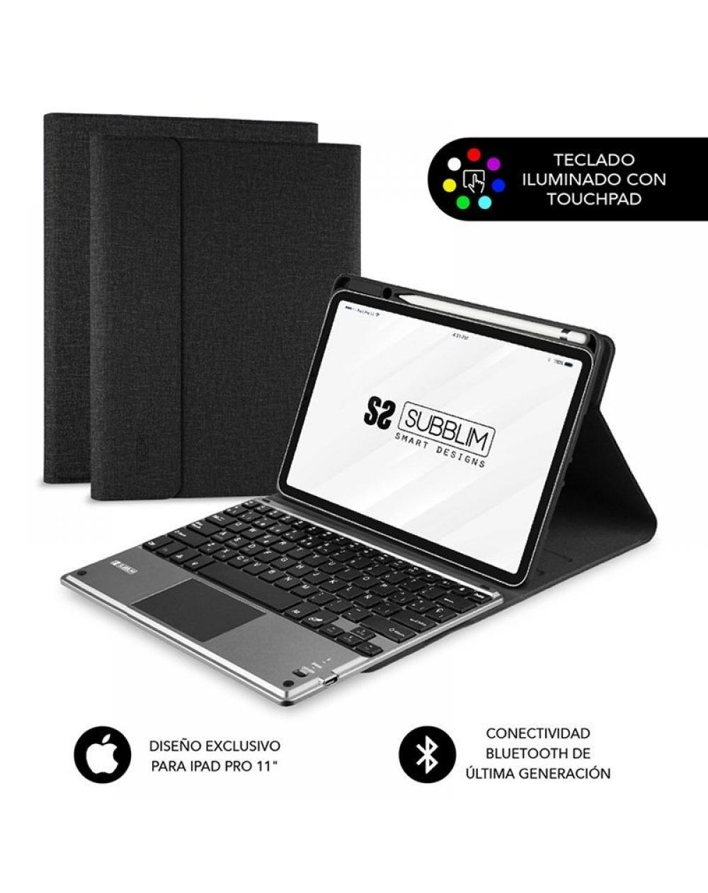 Funda con Teclado Subblim Keytab Pro Bluetooth Touchpad para Tablets Apple iPad Pro de 11' 2020/ Negra - Imagen 1
