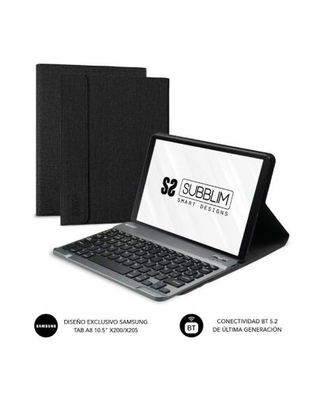 Funda con Teclado Subblim KeyTab Pro BT para Tablets Samsung Galaxy A8 X200/205/ Negra - Imagen 1