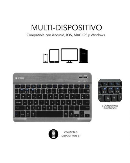 Funda con Teclado Subblim KeyTab Pro BT para Tablets Samsung Galaxy A8 X200/205/ Negra - Imagen 3