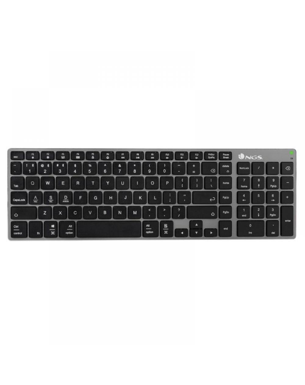 Teclado Inalámbrico por Bluetooth NGS Fortune-BT/ Gris - Imagen 1