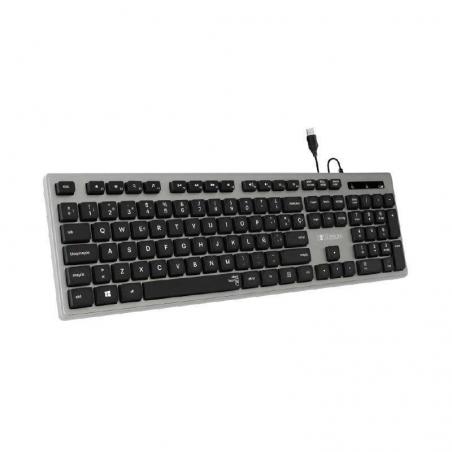 Teclado Subblim Wired Ergo Keys Silent Flat HQ/ Gris - Imagen 1