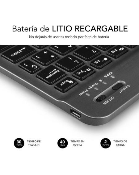 Teclado Compacto Inalámbrico por Bluetooth Subblim Smart/ Gris - Imagen 4