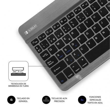 Teclado Compacto Inalámbrico por Bluetooth Subblim Smart/ Gris - Imagen 5