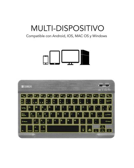 Teclado Compacto Inalámbrico por Bluetooth Subblim Smart Backlit/ Gris - Imagen 2