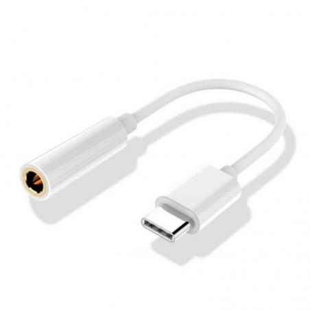 Adaptador Conector Tipo C a Jack 3,5 mm (Digital) COOL (Universal) Blanco - Imagen 1