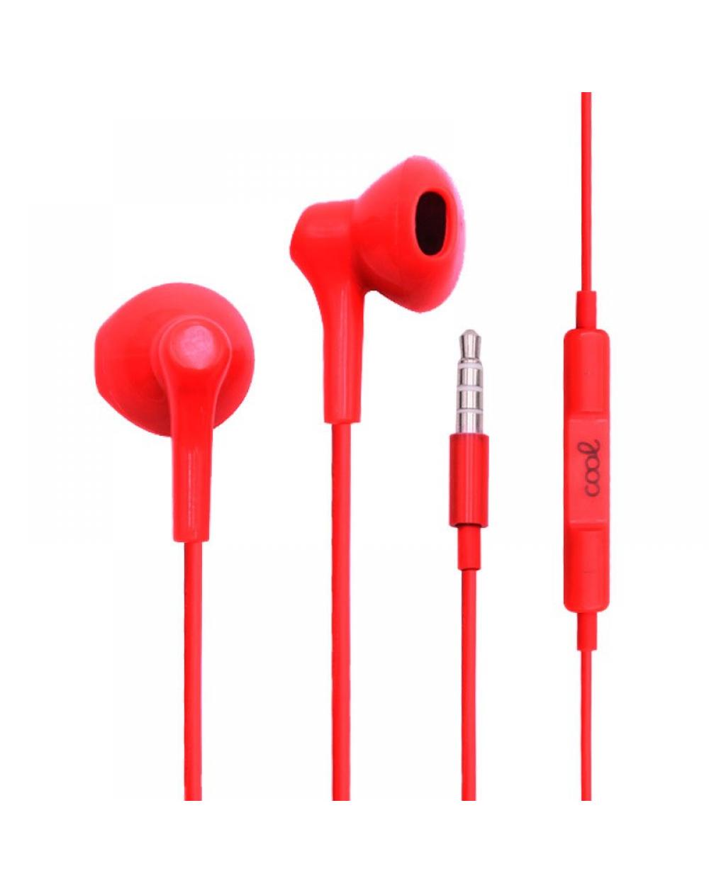 Auriculares 3,5 mm COOL Bora Stereo Con Micro Rojo - Imagen 1