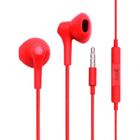 Auriculares 3,5 mm COOL Bora Stereo Con Micro Rojo - Imagen 1