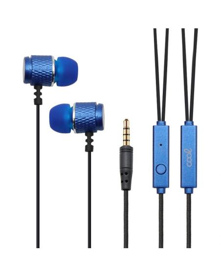 Auriculares 3,5 mm COOL Metalizado Stereo Con Micro Azul - Imagen 1