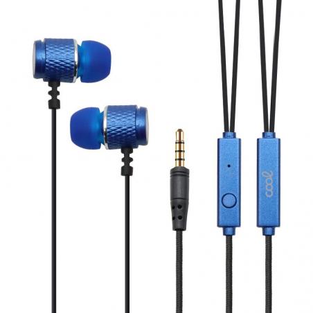 Auriculares 3,5 mm COOL Metalizado Stereo Con Micro Azul - Imagen 1