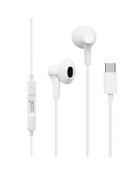 Auriculares Botón COOL Stereo Tipo-C Con Micro (Digital) Blanco - Imagen 1