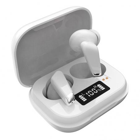 Auriculares Stereo Bluetooth Dual Pod Earbuds COOL URBAN Lcd Blanco - Imagen 1