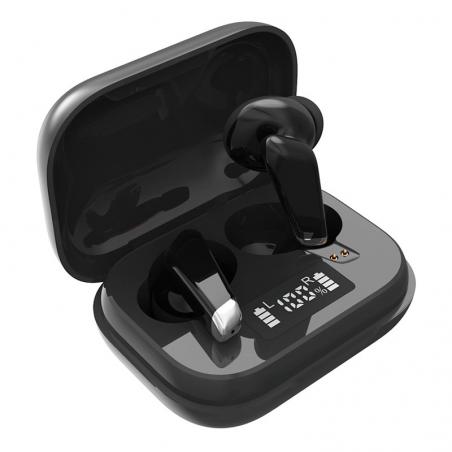 Auriculares Stereo Bluetooth Dual Pod Earbuds COOL URBAN Lcd Negro - Imagen 1