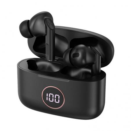 Auriculares Stereo Bluetooth Dual Pod Earbuds Lcd COOL AIR PRO Negro - Imagen 1