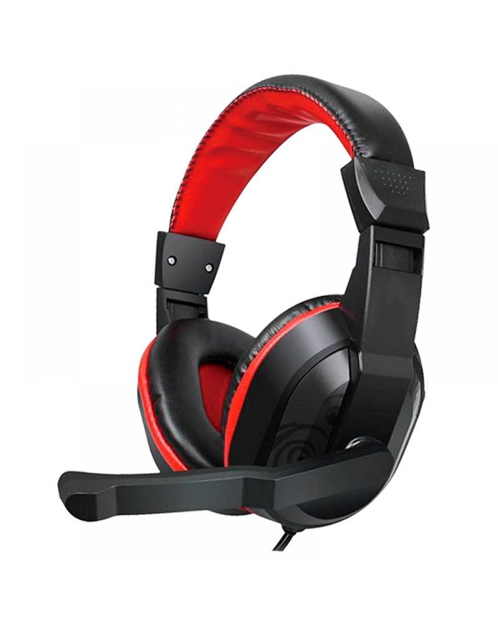 Auriculares Stereo Oficina COOL Dublin con micro (Negro-Rojo) - Imagen 1