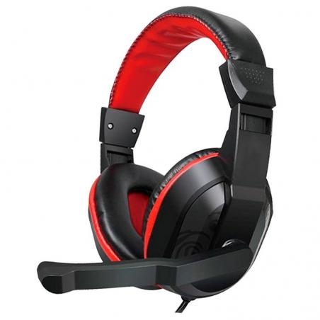 Auriculares Stereo Oficina COOL Dublin con micro (Negro-Rojo) - Imagen 1