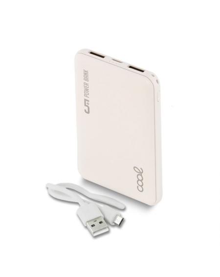 Bateria Externa Micro-usb Power Bank 5000 mAh COOL Leather Blanco - Imagen 1