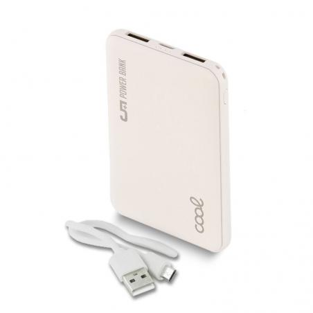 Bateria Externa Micro-usb Power Bank 5000 mAh COOL Leather Blanco - Imagen 1