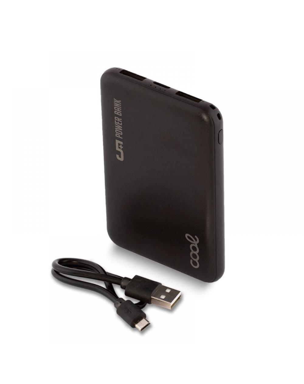 Bateria Externa Micro-usb Power Bank 5000 mAh COOL Leather Negro - Imagen 1