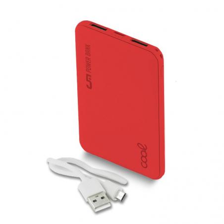 Bateria Externa Micro-usb Power Bank 5000 mAh COOL Leather Rojo - Imagen 1