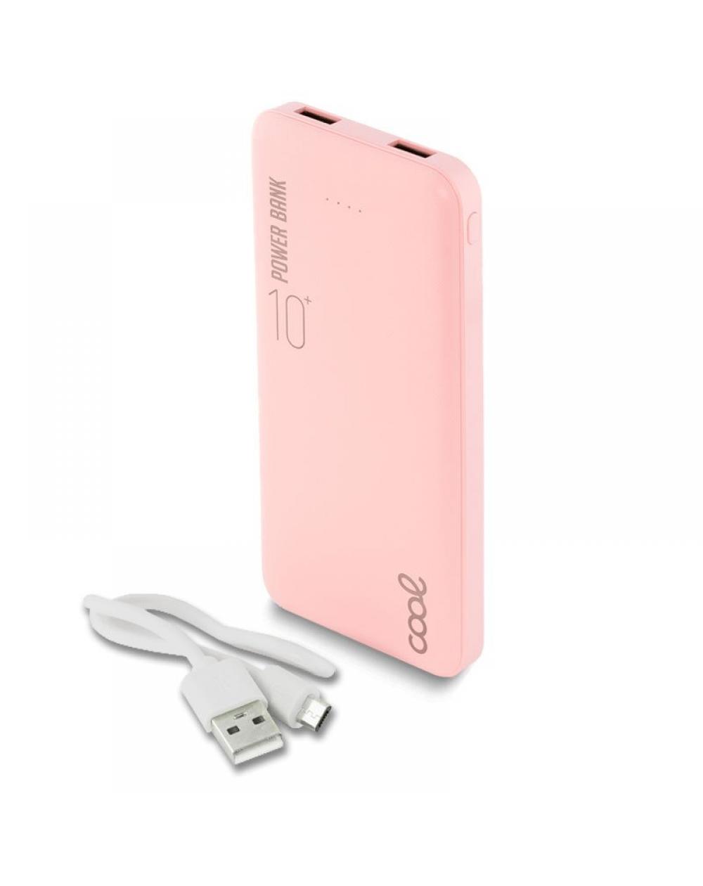 Bateria Externa Universal Power Bank 10.000 mAh (2 x usb / 2.1A) COOL Leather Rosa - Imagen 1