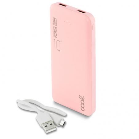 Bateria Externa Universal Power Bank 10.000 mAh (2 x usb / 2.1A) COOL Leather Rosa - Imagen 1