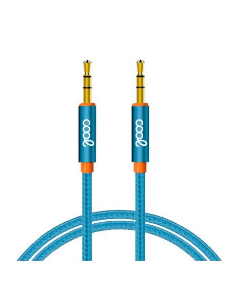 Cable Jack 3.5 mm a Jack 3.5 mm COOL Audio-Audio Nylon Celeste (1m) - Imagen 1