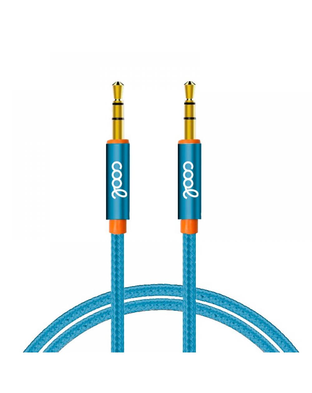 Cable Jack 3.5 mm a Jack 3.5 mm COOL Audio-Audio Nylon Celeste (1m) - Imagen 1