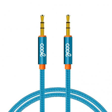 Cable Jack 3.5 mm a Jack 3.5 mm COOL Audio-Audio Nylon Celeste (1m) - Imagen 1