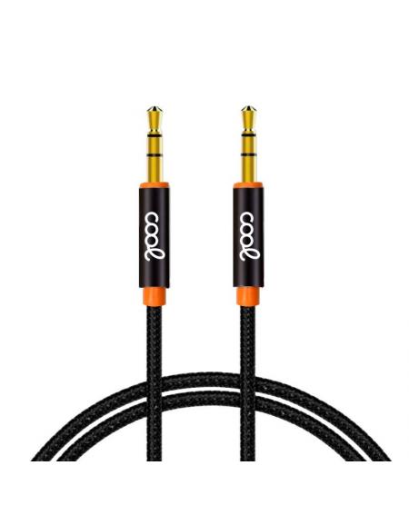 Cable Jack 3.5 mm a Jack 3.5 mm COOL Audio-Audio Nylon Negro (1m) - Imagen 1