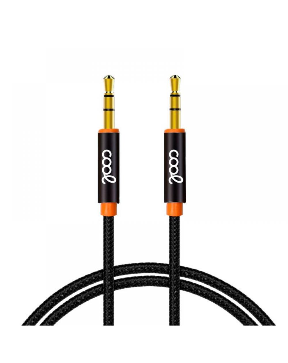 Cable Jack 3.5 mm a Jack 3.5 mm COOL Audio-Audio Nylon Negro (1m) - Imagen 1