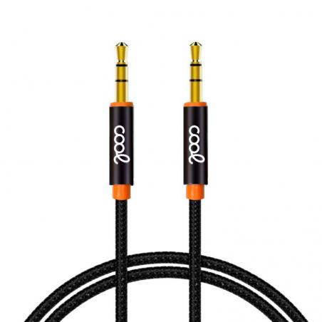 Cable Jack 3.5 mm a Jack 3.5 mm COOL Audio-Audio Nylon Negro (1m) - Imagen 1