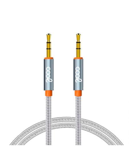 Cable Jack 3.5 mm a Jack 3.5 mm COOL Audio-Audio Nylon Plateado (1m) - Imagen 1