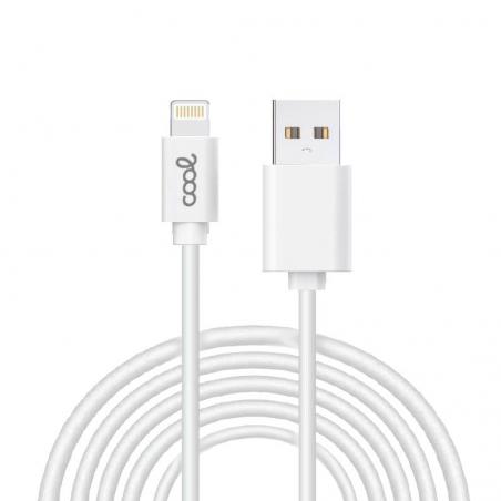 Cable USB Compatible COOL Lightning para iPhone / iPad (3 metros) Blanco - Imagen 1