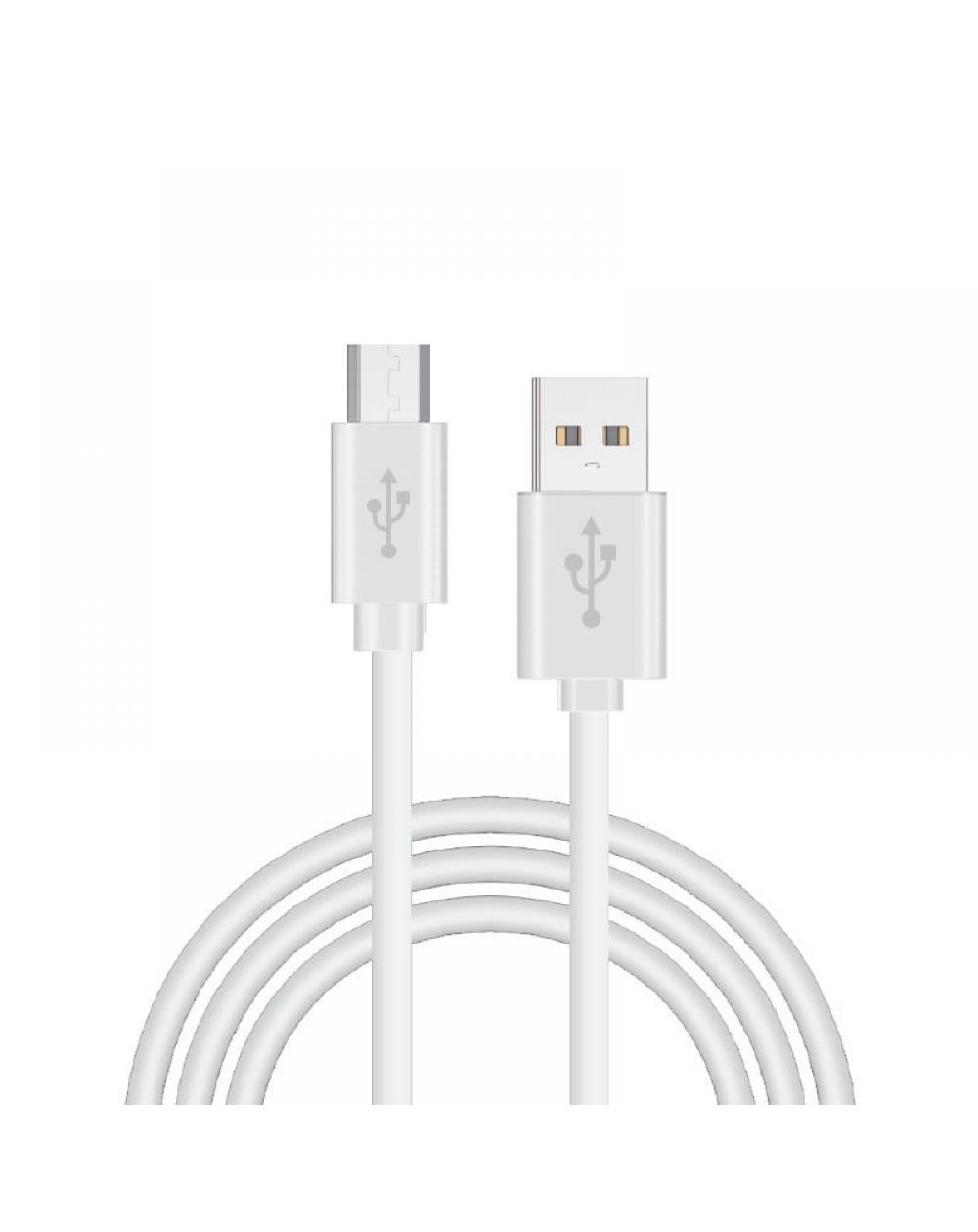 Cable USB Compatible COOL Universal (Micro-Usb) 1.2 metros Blanco 2.4 Amp - Imagen 1