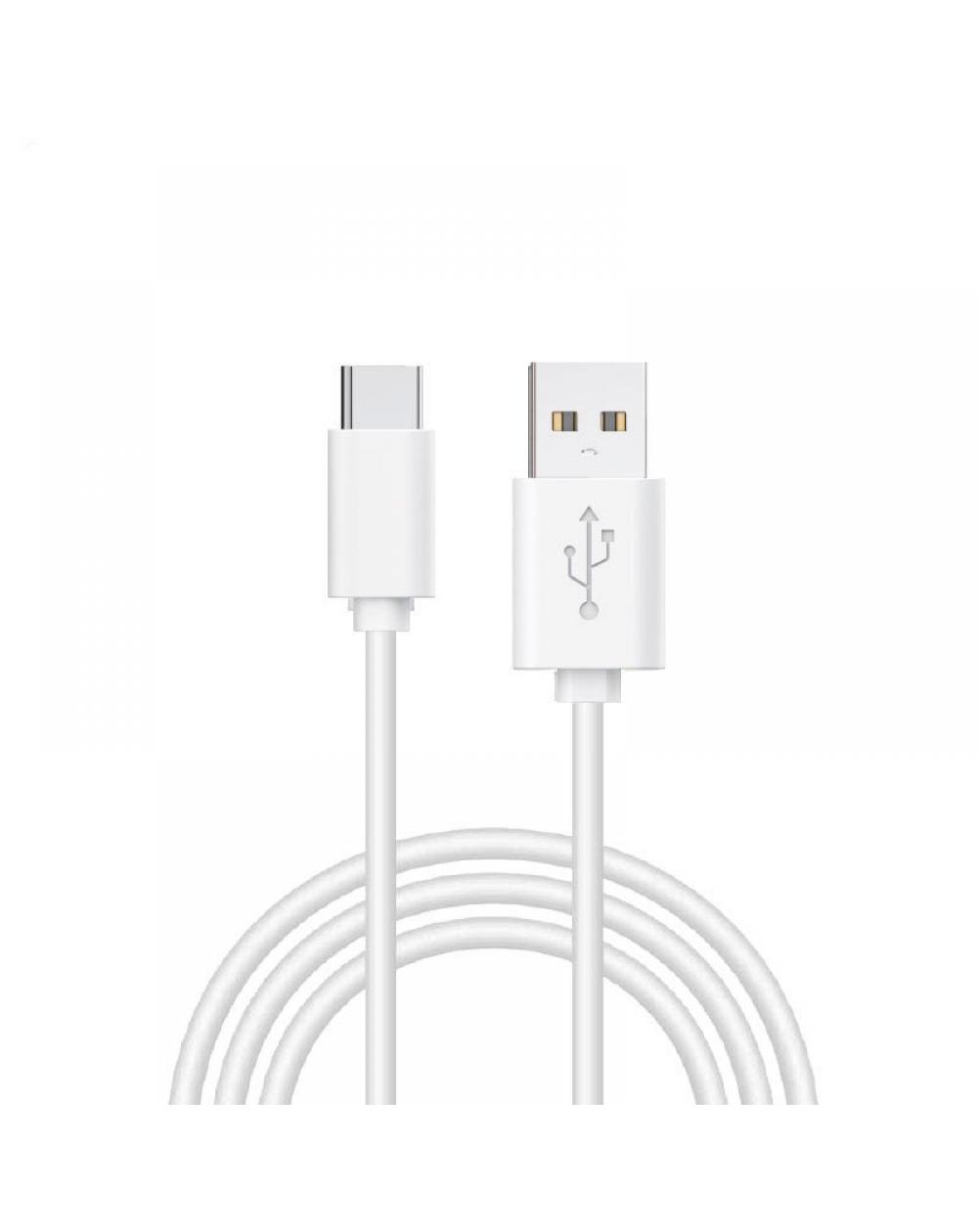 Cable USB Compatible COOL Universal TIPO-C (1.2 metros) Blanco 2.4 Amp - Imagen 1