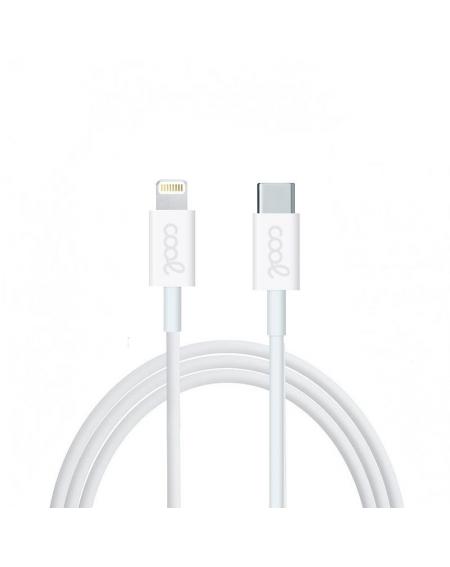 Cable USB Compatible COOL Universal TIPO-C a Lightning (1.2 metros) Blanco - Imagen 1