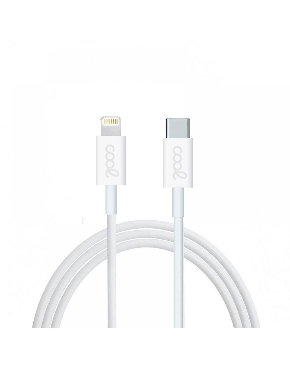 Cable USB Compatible COOL Universal TIPO-C a Lightning (1.2 metros) Blanco - Imagen 1