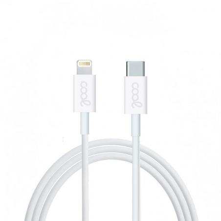 Cable USB Compatible COOL Universal TIPO-C a Lightning (1.2 metros) Blanco - Imagen 1