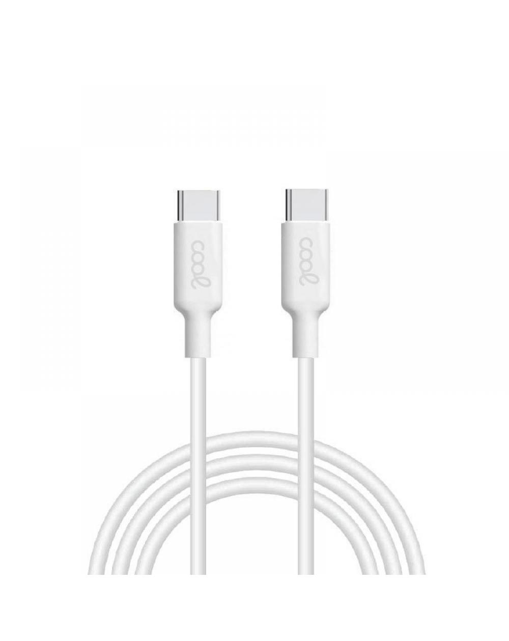 Cable USB Compatible COOL Universal TIPO-C a TIPO-C (1 metro) Blanco 3 Amp - Imagen 1