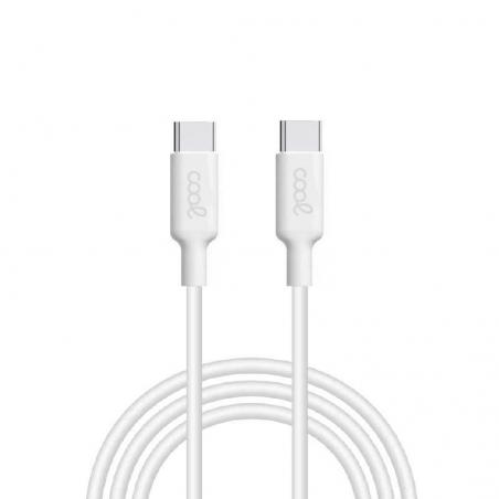 Cable USB Compatible COOL Universal TIPO-C a TIPO-C (1 metro) Blanco 3 Amp - Imagen 1